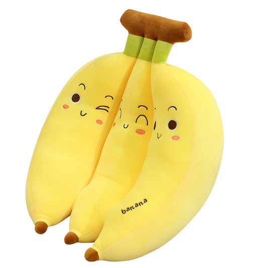 Banana pillow girl sleeping on bed waist support doll pillow large doll cute holding plush toy