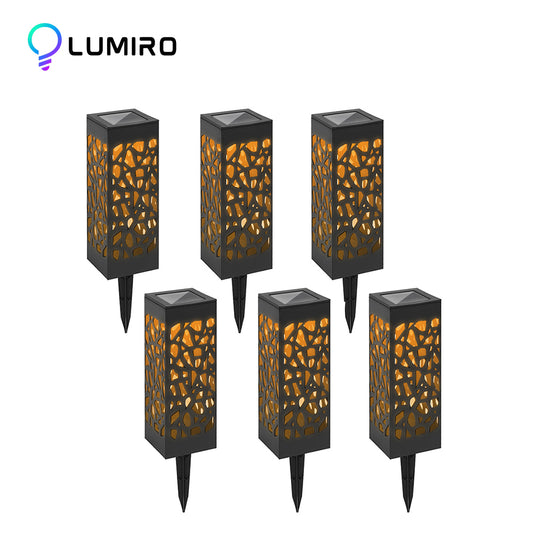 LUMIRO 6 Pack Solar Decorative Lights Garden & Outdoor Hollow Design Cutout