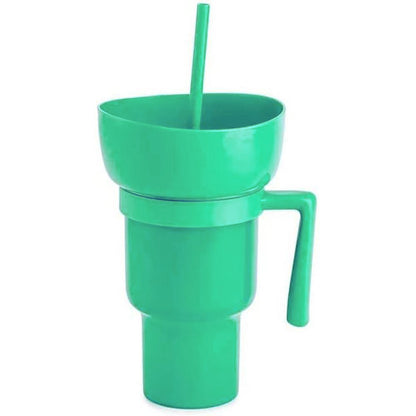 Snack and Sip Stadium Hand Cup Reusable Leakproof Snacking Bowl