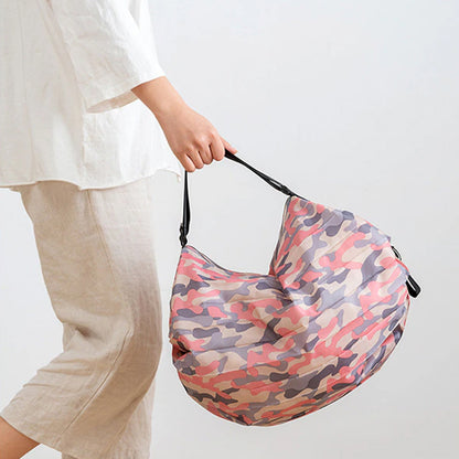 Reusable Eco-Friendly Foldable Shopping Bag with Handles and Pocket