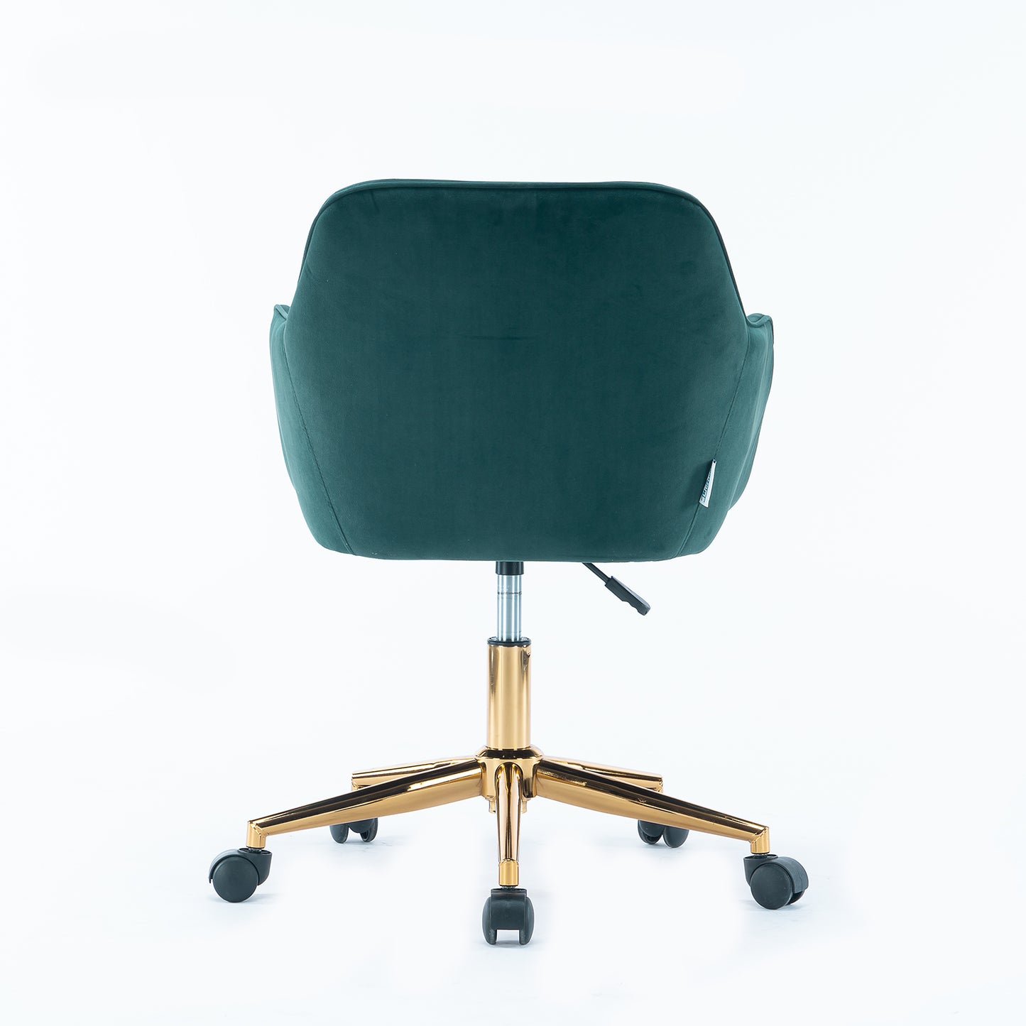 360° Revolving Modern Design Velvet Home and Office Chair with Metal Legs- Dark Green