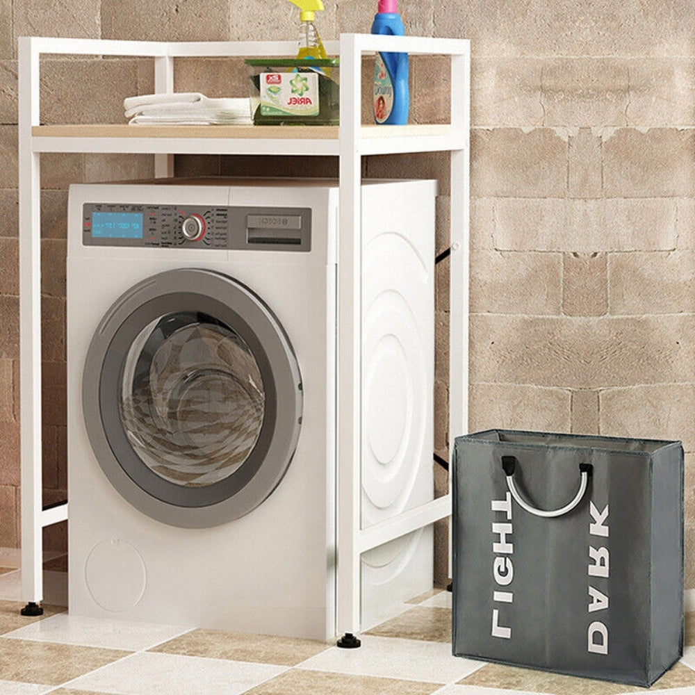 Foldable Fabric Laundry Basket Clothes Hamper Washing Bin - Grey