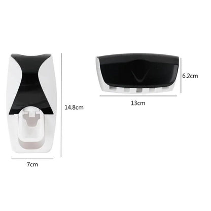 Wall Mounted Toothbrush Storage Rack with Toothpaste Squeezer