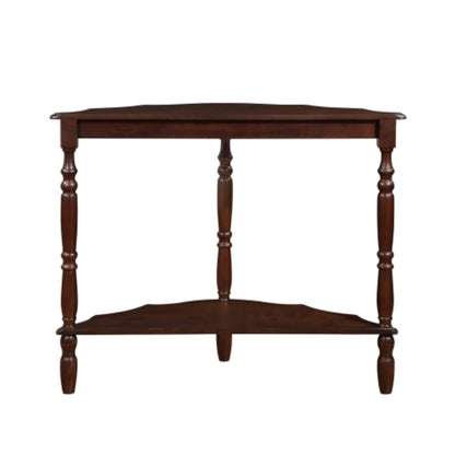 42 Inch Curved Half Moon Console Table with Cloud Design Top in Light Espresso
