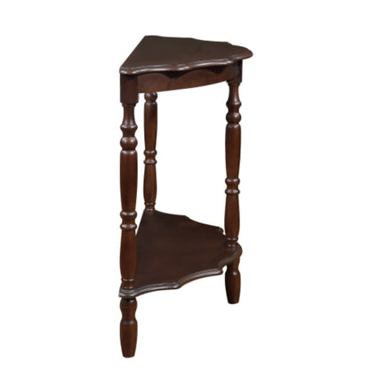 42 Inch Curved Half Moon Console Table with Cloud Design Top in Light Espresso
