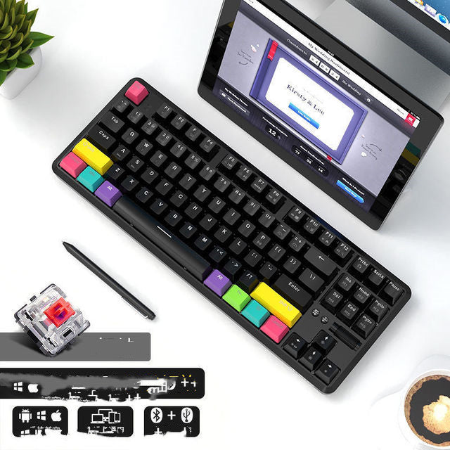 Wireless Bluetooth Wired Dual Mode Mechanical Keyboard 87 Key RGB