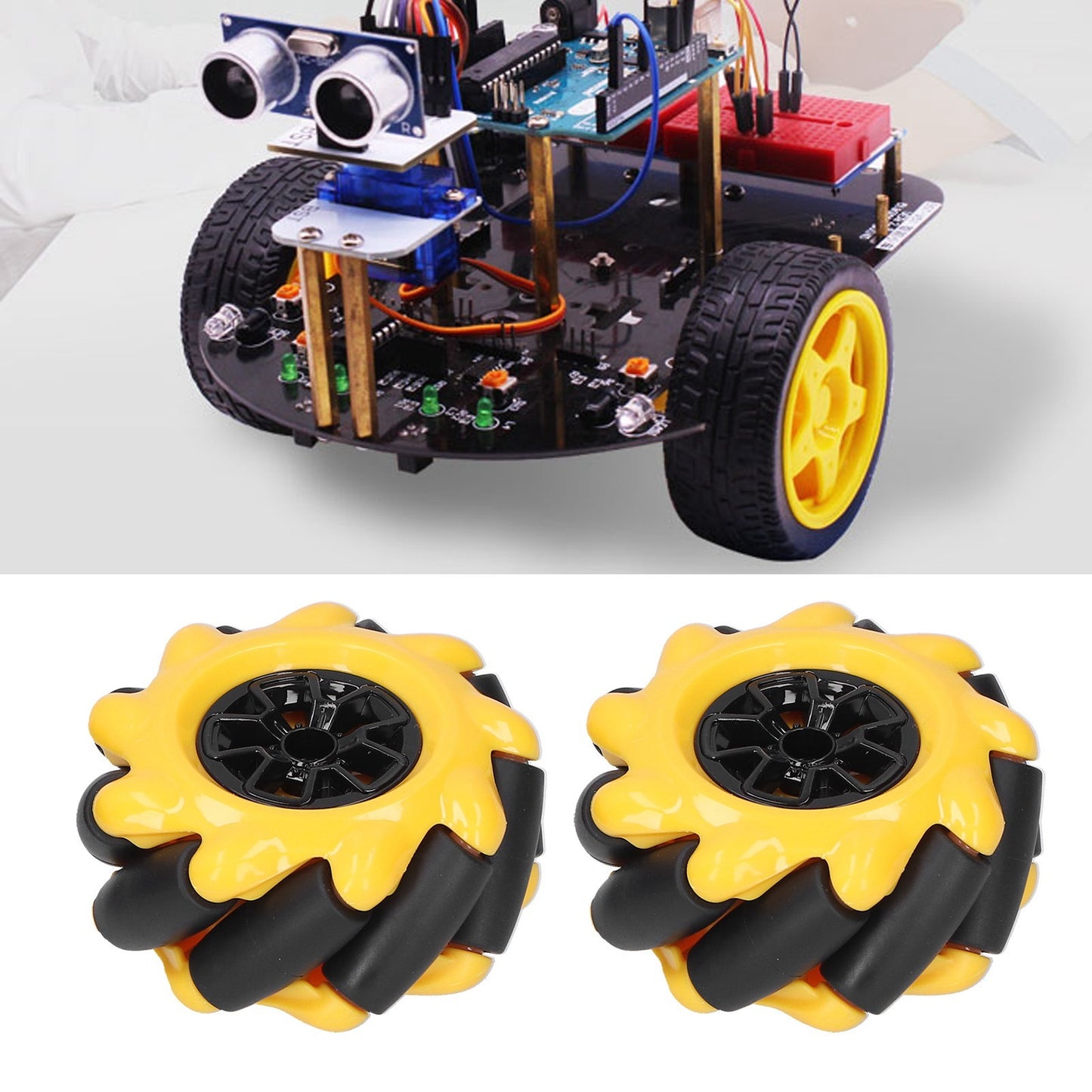 Mecanum Wheel OmniDirectional Smart Robot Car Parts Accessories DIY Toy Components 60mm(2 Pairs )