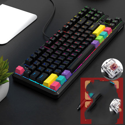 Wireless Bluetooth Wired Dual Mode Mechanical Keyboard 87 Key RGB