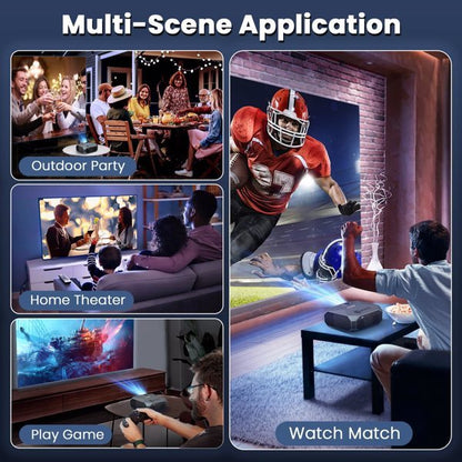 Projector With 5G WiFi And Bluetooth Native 1080P Supports 4K Suitable For Mobile Phones,PCs,TV Sticks,PS5