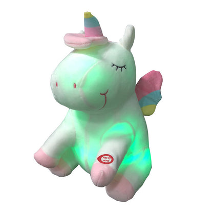 LED Plush Light Up Pink Unicorn Stuffed Animals Cute Pony Horse Toy Christmas Toy