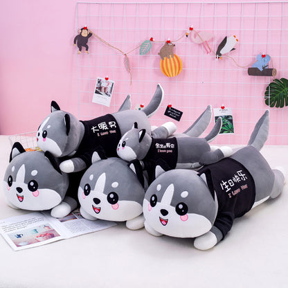 Großhandel Neue Husky Plüsch Spielzeug Puppe Niedlichen Welpen Puppe Ragdoll Große Lange Streifen Schlaf Kissen