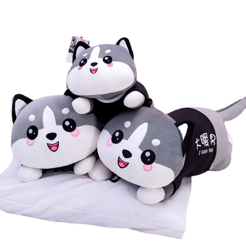 Großhandel Neue Husky Plüsch Spielzeug Puppe Niedlichen Welpen Puppe Ragdoll Große Lange Streifen Schlaf Kissen