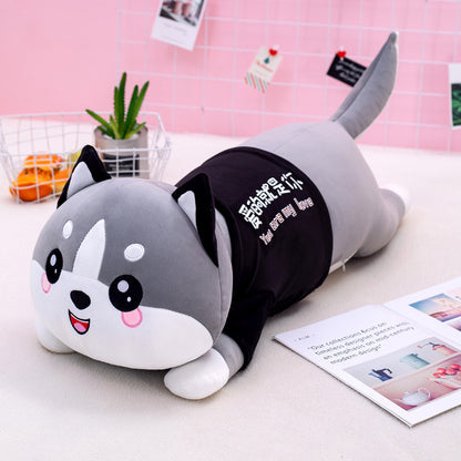 Großhandel Neue Husky Plüsch Spielzeug Puppe Niedlichen Welpen Puppe Ragdoll Große Lange Streifen Schlaf Kissen