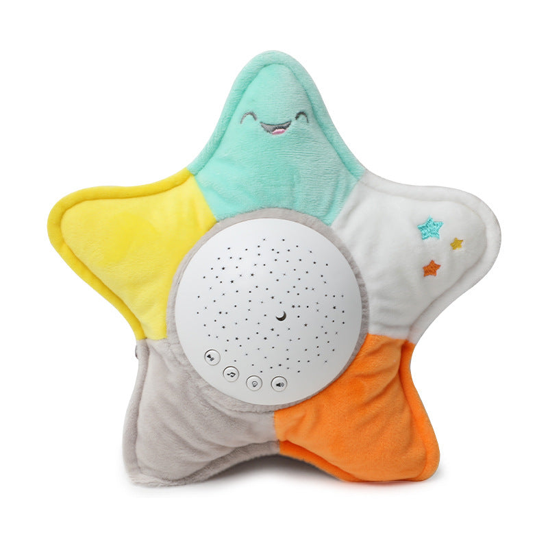 Soothing star projection night light plush toy baby coaxing doll