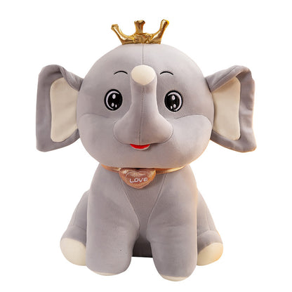 Crown Elephant Doll Cute Cartoon Elephant Plush Toy Sleeping Pillow Doll