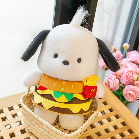 New Burger Pacha Dog Doll Clothes Detachable Cute Cartoon Large Plush Toy
