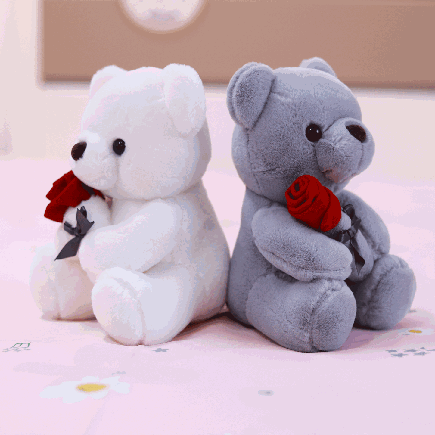 Rose teddy bear plush toys for girls Valentine's Day gift bear pillow doll