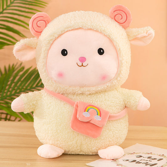 Rainbow wool plush toy cute lamb doll