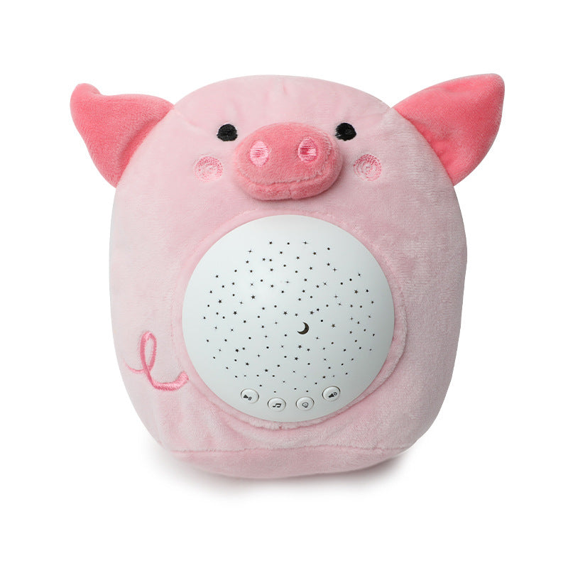 Soothing star projection night light plush toy baby coaxing doll