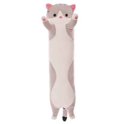 Cross-border cat long strip cat doll cute pillow lazy sleeping cushion doll plush toy