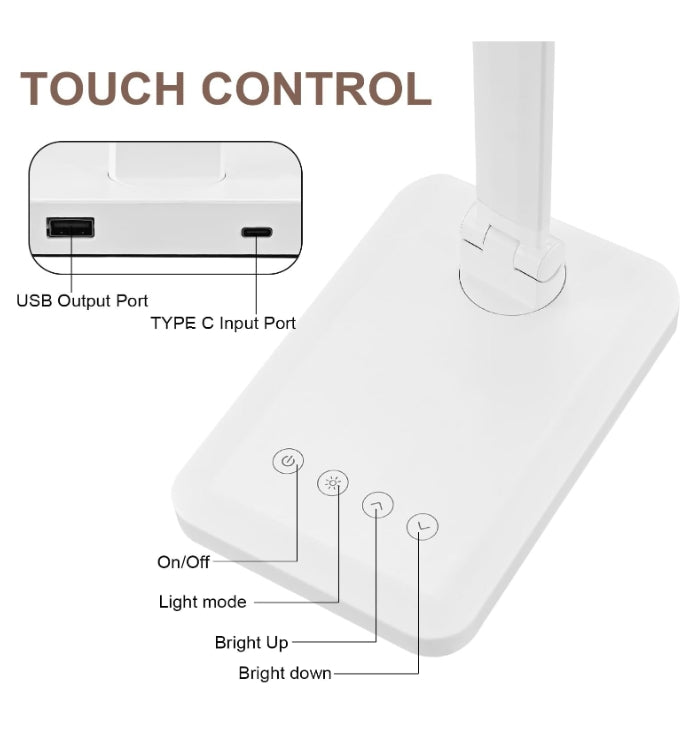 LED Desk Lamp with USB Charging Port - THEAMBIENCEHOME