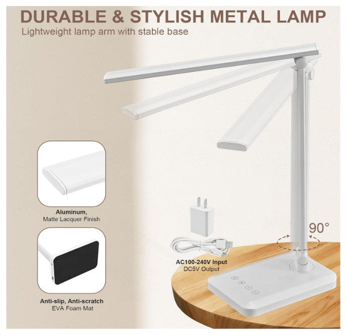 LED Desk Lamp with USB Charging Port - THEAMBIENCEHOME