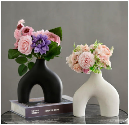 Ceramic Hollow Vase Set of 2 - THEAMBIENCEHOME
