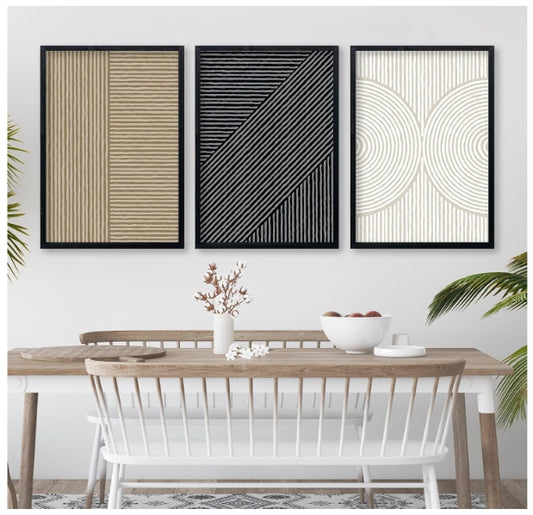 Modern Abstract Pictures Wall Hanging Art Decor Set of 3 - THEAMBIENCEHOME