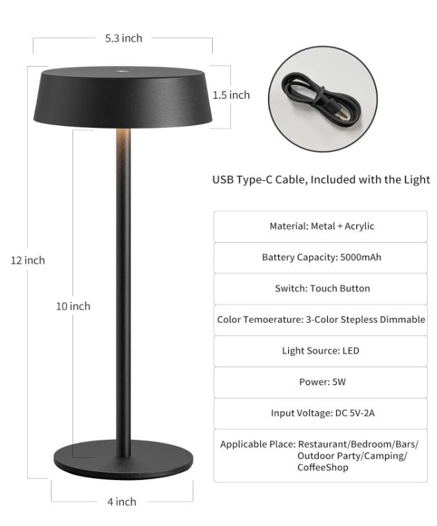 2sets Modern Cordless Portable LED Desk Lamps Rechargeable water - THEAMBIENCEHOME