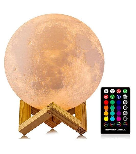 Moon Lamp, 16 Colors LED Night Light with Stand & Remote