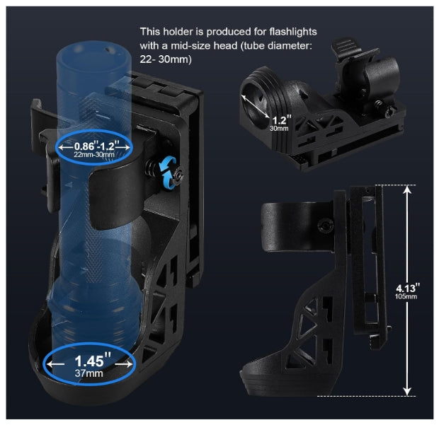 Tactical Flashlight 1200 High Lumen Duty Belt Flashlight