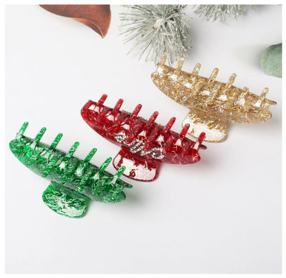 3Pcs Christmas Hair Claw Clips for Women Girls Rhinestone Hair Accessories