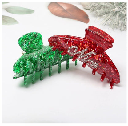 3Pcs Christmas Hair Claw Clips for Women Girls Rhinestone Hair Accessories