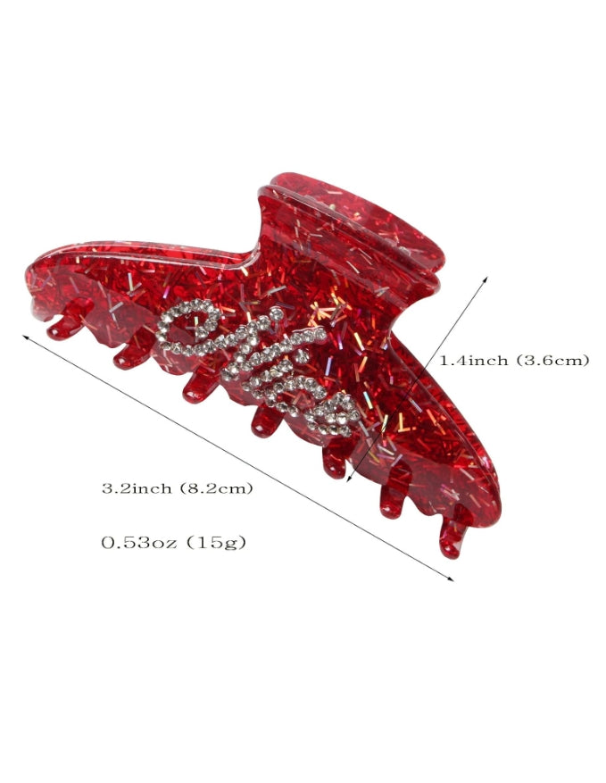 3Pcs Christmas Hair Claw Clips for Women Girls Rhinestone Hair Accessories