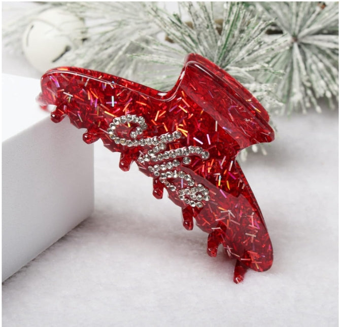 3Pcs Christmas Hair Claw Clips for Women Girls Rhinestone Hair Accessories