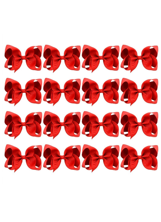 16 PCS Hair Bow Grosgrain Ribbon Solid Color Hair Bow Alligator Hair Clips