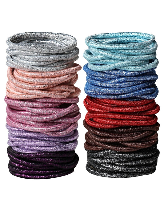 120 PCS Elastic Hair Ties for Thick Heavy and Curly Hair Hair Bands for Women's Hair