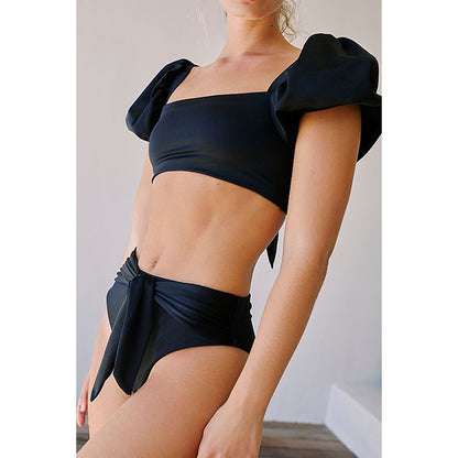 Hot-selling Ruffles Bikini Solid Color Bikinis Women Swimwear Sexy Biquini Swim Suit