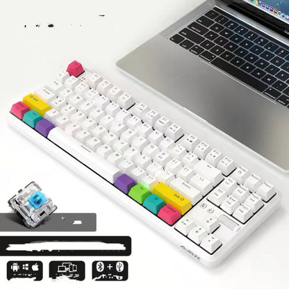 Wireless Bluetooth Wired Dual Mode Mechanical Keyboard 87 Key RGB
