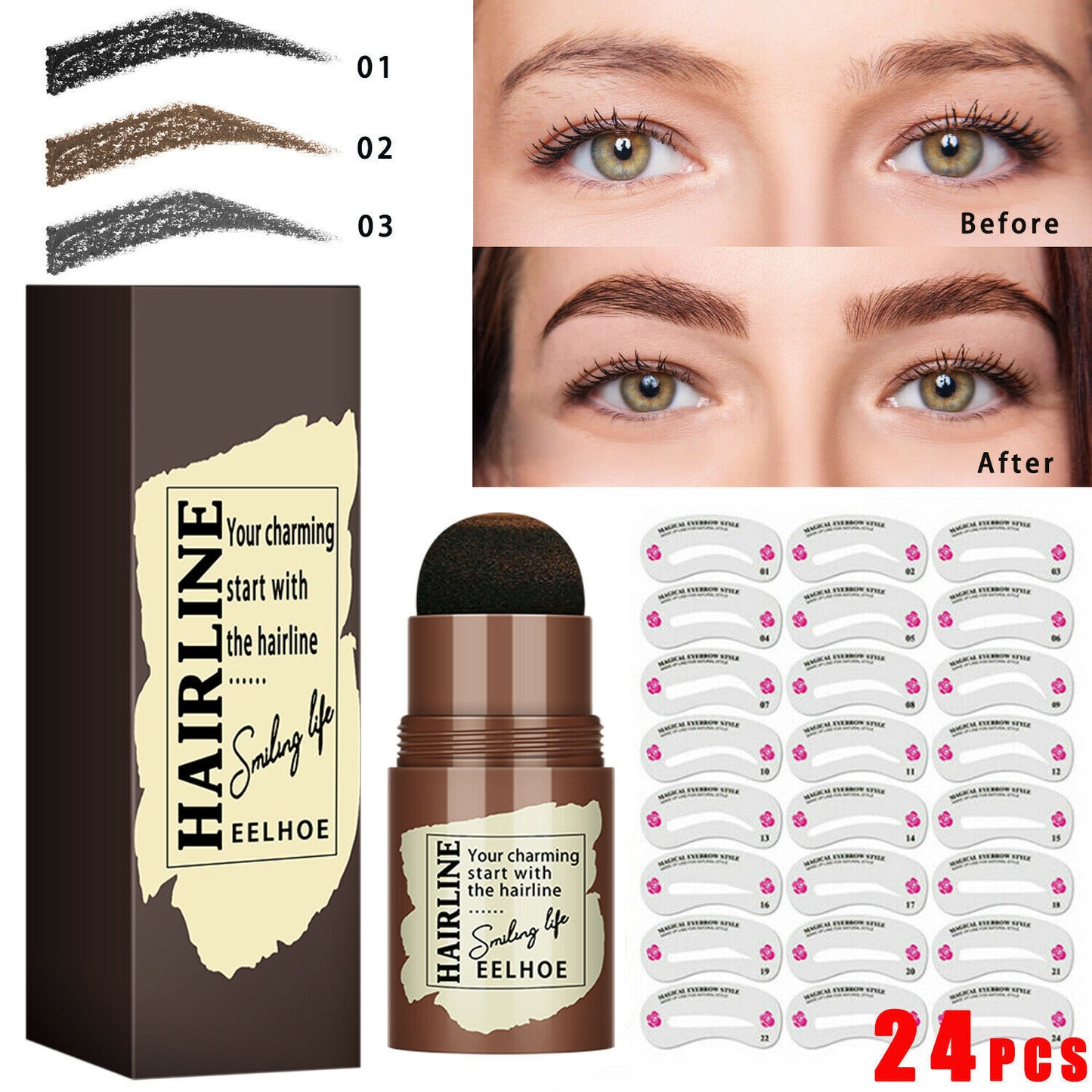 Eyebrow Stamp Shaping Stencil Kit
